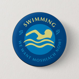 Swimming 6 Cm Round Badge