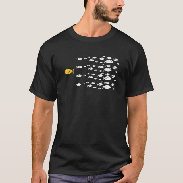 Swimming Against Flow Fish T-Shirt (Front)