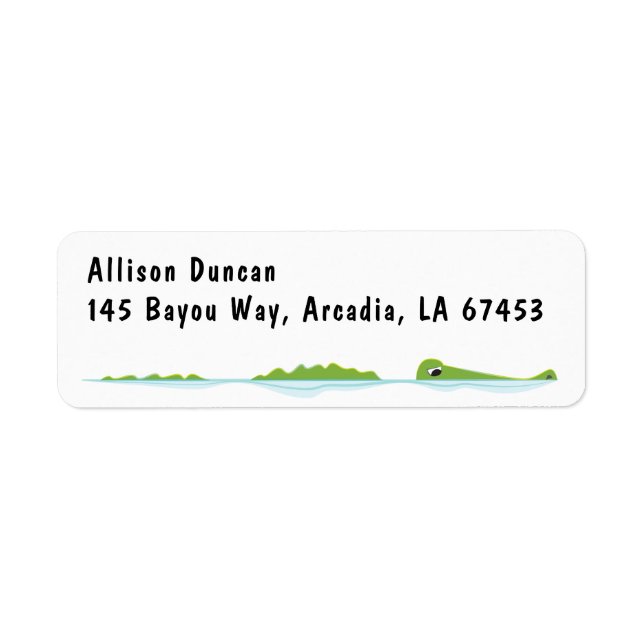 Swimming Alligator Return Address (Front)