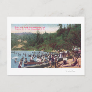 Swimming and Boating on the Russian River Postcard