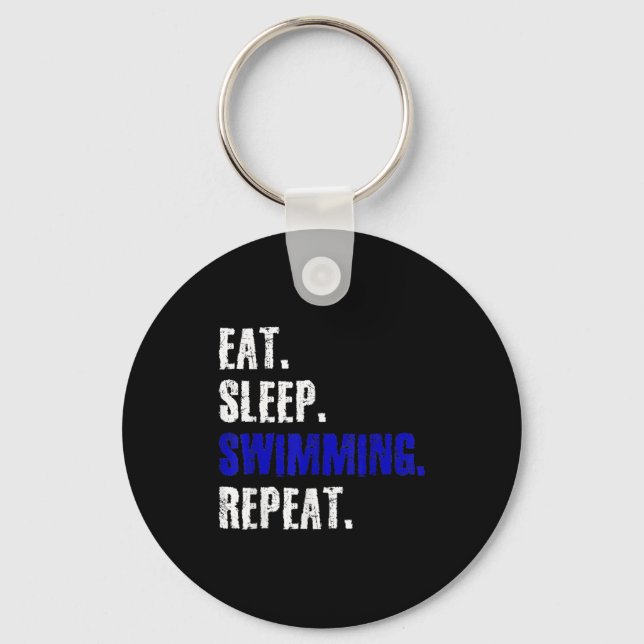 Swimming And Swimmers Design Summer Gift Key Ring (Front)