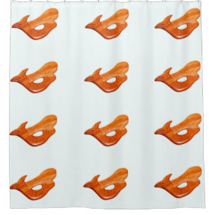 swimming arched back mermaids shower curtain