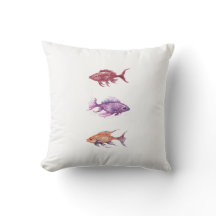 Swimming Around Town Small Throw Pillow