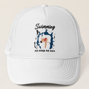 Swimming as Easy as H2O - Funny Swim Design Trucker Hat