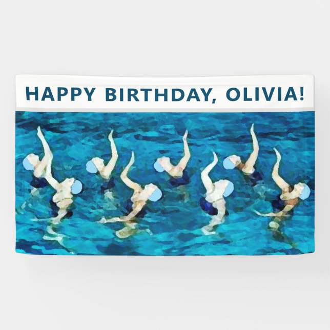 swimming birthday party decoration banner (Horizontal)