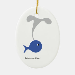 Swimming Blows cool and unique design Ceramic Tree Decoration