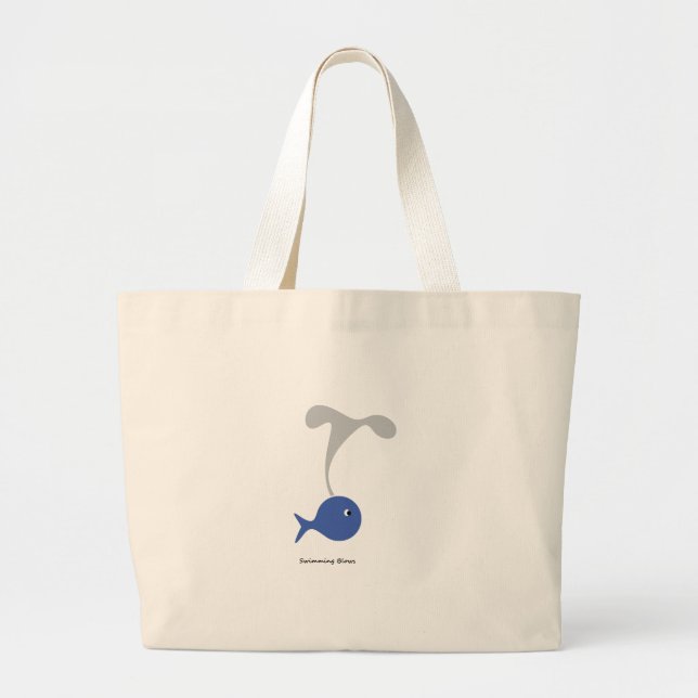 Swimming Blows cool and unique design Large Tote Bag (Front)