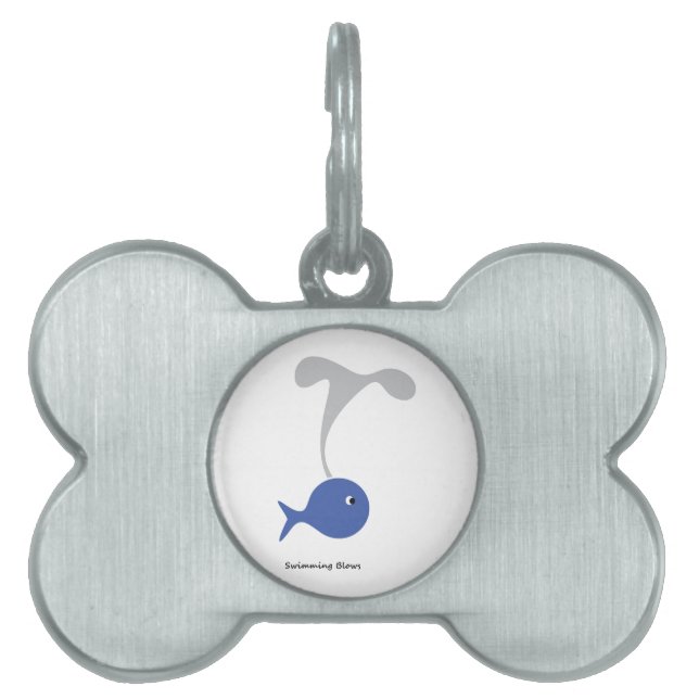 Swimming Blows cool and unique design Pet Tag (Front)