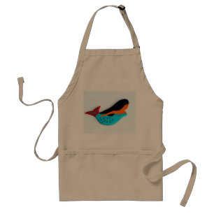 swimming blue mermaid apron
