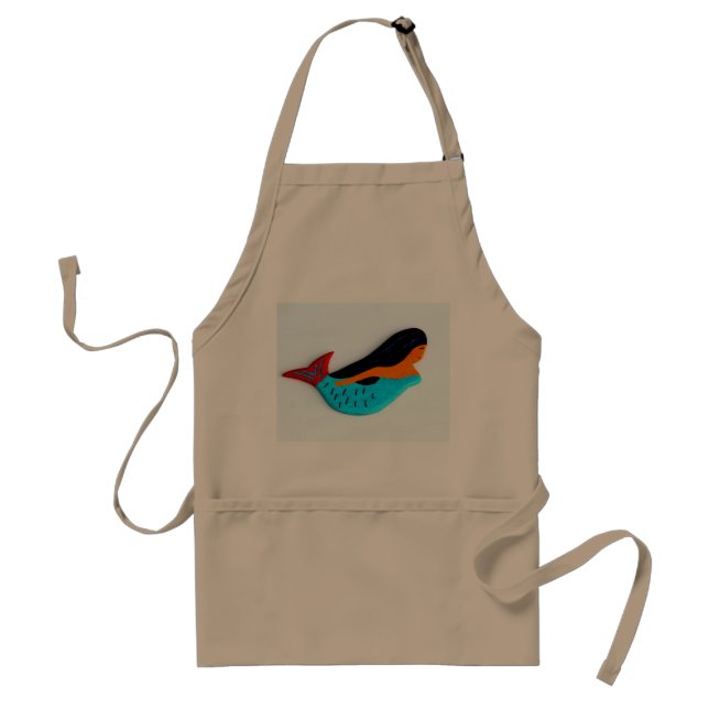 swimming blue mermaid apron (Front)