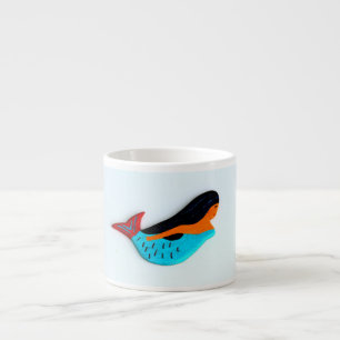 swimming blue mermaid espresso cup