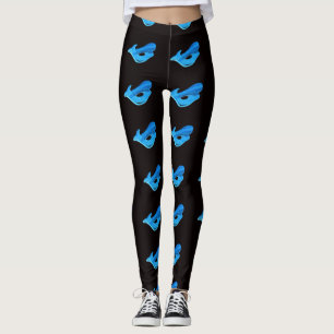 swimming blue mermaids black leggings