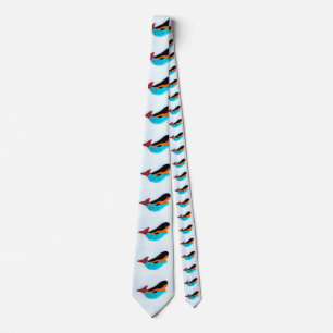 swimming blue-tail mermaid white tie