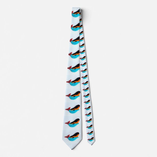 swimming blue-tail mermaid white tie (Front)