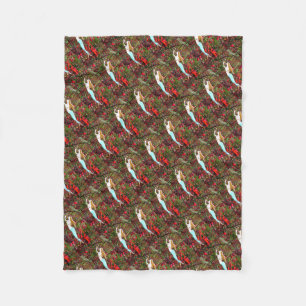 swimming blue-tail mermaids fleece blanket