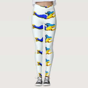 swimming blue-tail mermaids leggings