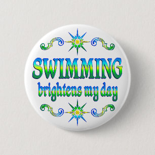 Swimming Brightens 6 Cm Round Badge