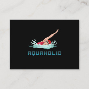 Swimming Cap Goggles Swim Love Funny Swimmer Girl Enclosure Card