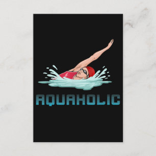 Swimming Cap Goggles Swim Love Funny Swimmer Girl Enclosure Card