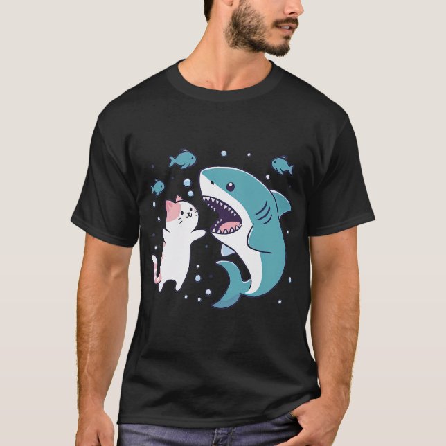 Swimming Cat Shark T-Shirt (Front)