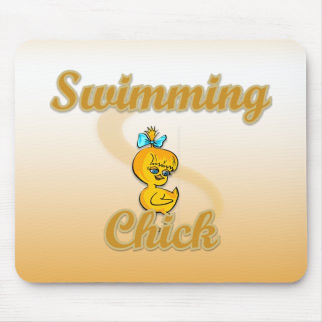 Swimming Chick Mouse Mat (Front)