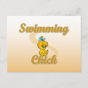 Swimming Chick Postcard