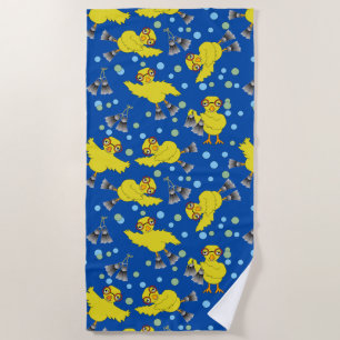 Swimming Chicks Pattern  Beach Towel