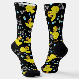 Swimming Chicks Pattern Tote Bag Socks