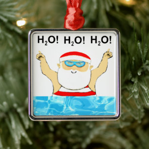Swimming Christmas Collectible Metal Tree Decoration