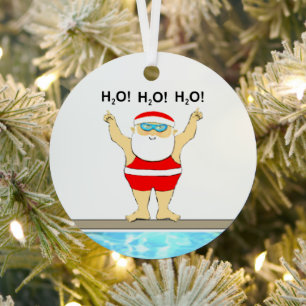 Swimming Christmas Collectible Metal Tree Decoration