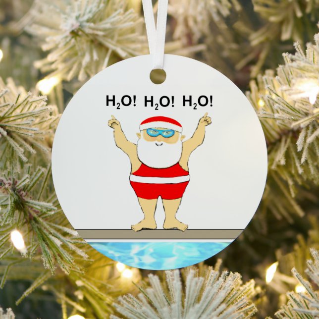 Swimming Christmas Collectible Metal Tree Decoration (Insitu)