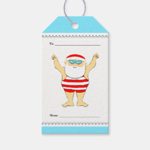 Swimming Christmas Gift Tags