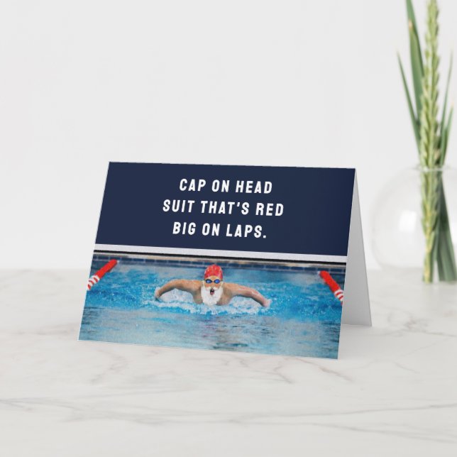 Swimming Christmas  Holiday Card (Front)