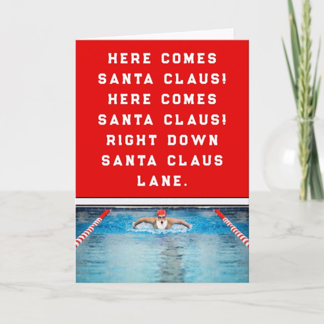 Swimming Christmas Holiday Cards (Front)