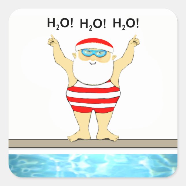 Swimming Christmas Holiday Labels (Front)