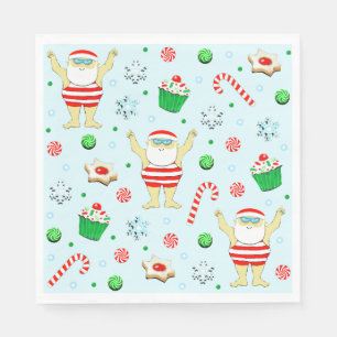 Swimming Christmas Holiday Party Napkin