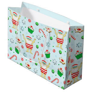 Swimming Christmas Large Gift Bag