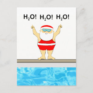 Swimming Christmas Postcard