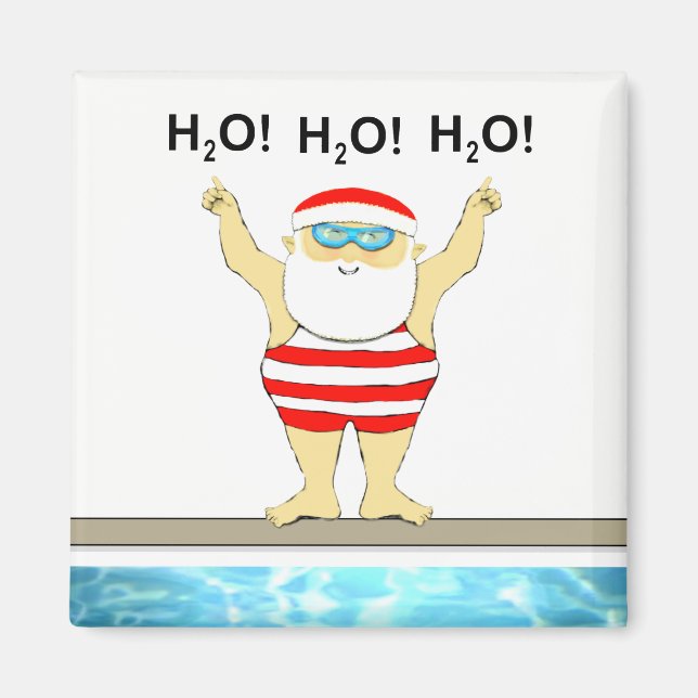 Swimming Christmas Stocking Stuffer Magnet (Front)