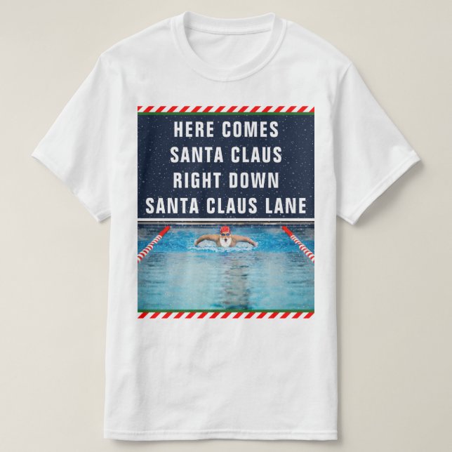Swimming Christmas T-Shirt (Design Front)
