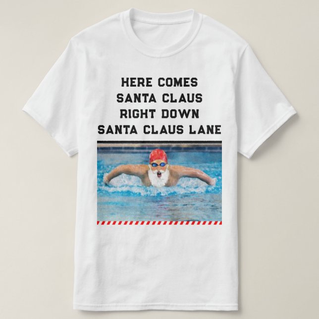 Swimming Christmas T-Shirt (Design Front)