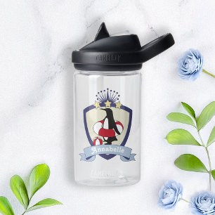Swimming Club Crest Cute Penguin Water Bottle