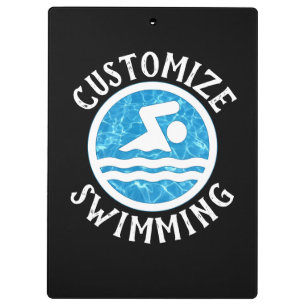 Swimming Coach Custom Swim Team Name & Colour Clipboard