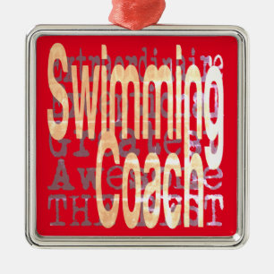 Swimming Coach Extraordinaire Metal Tree Decoration