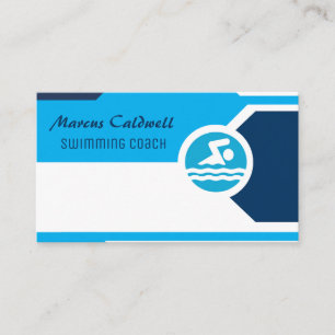 Swimming Coach Instructor Business Card