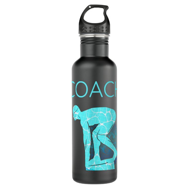Swimming Coach PE Swim Teacher Appreciation Gift  710 Ml Water Bottle (Front)