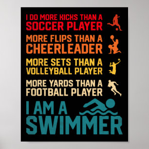 Swimming Coach Swimmer Funny Swim Practice Lover Poster