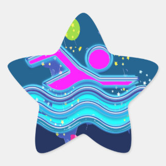 SWIMMING:  Cool Minds in Hot Times Star Sticker