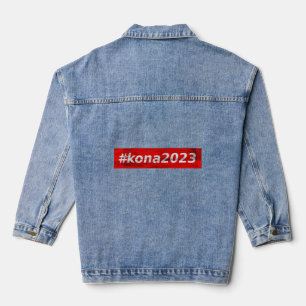 SWIMMING CYCLING RUNNING KONA 2023 TRIATHLETE MENS DENIM JACKET