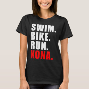 SWIMMING CYCLING RUNNING KONA 2023 TRIATHLETE MENS T-Shirt